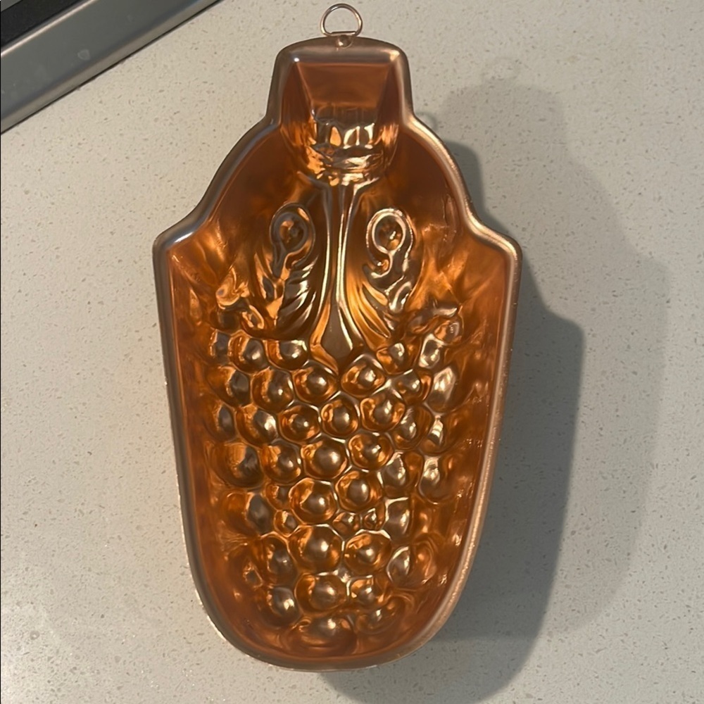Copper Textured Leaf Decor Accent with Organic Form - Picture 2 of 2